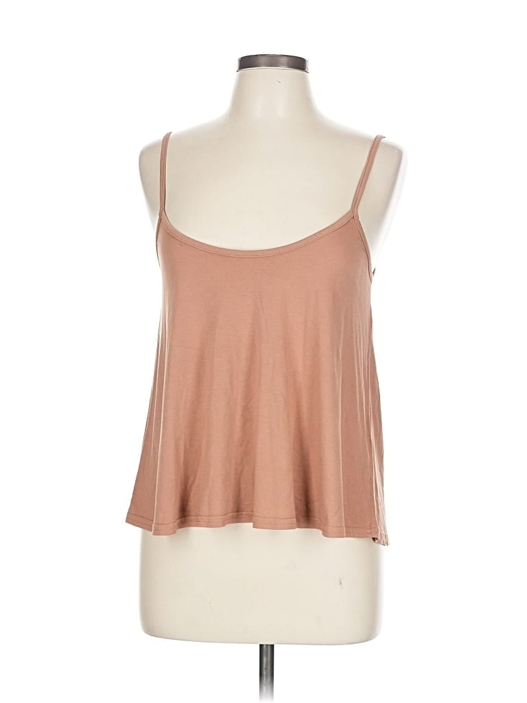 Pre-owned Boohoo Tank Top Tan Strapless Neckline Tops In Brown