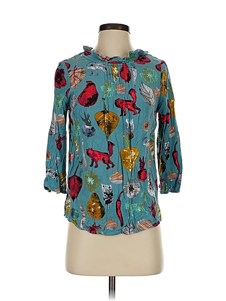 WHITE STUFF Pre-owned 3/4 Sleeve Blouse In Blue