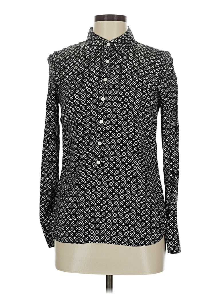 Pre-owned Dalia Collection Long Sleeve Button Down Shirt In Black