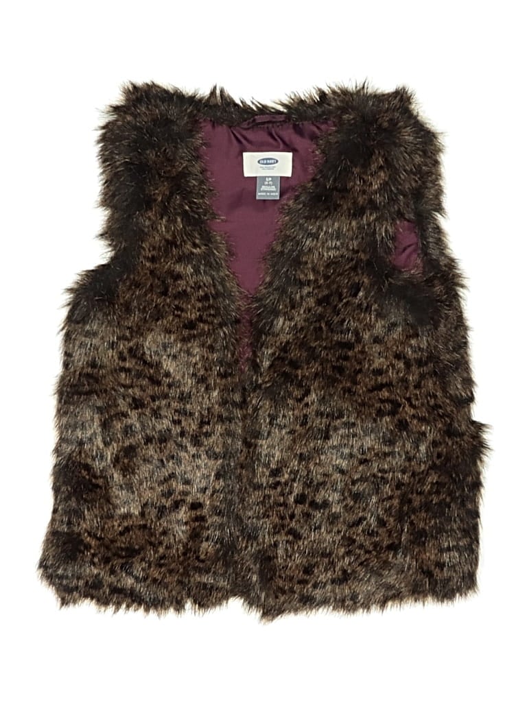 Pre-owned Old Navy Kids' Faux Fur Vest In Brown