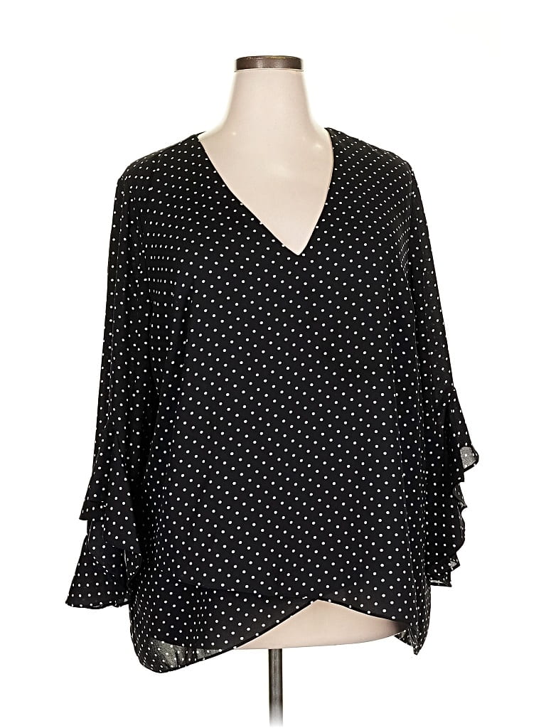 VINCE CAMUTO Pre-owned 3/4 Sleeve Blouse In Black