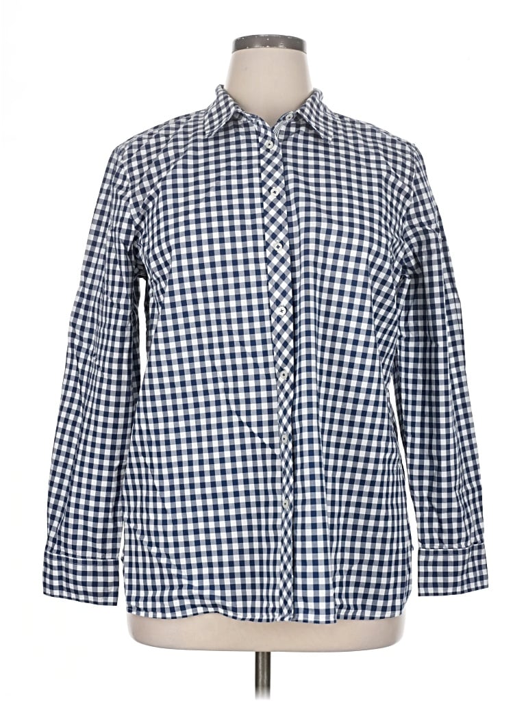 Pre-owned Talbots Long Sleeve Button Down Shirt In Blue