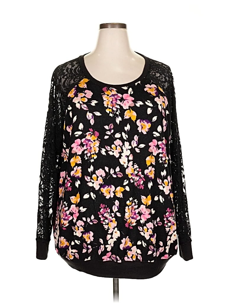Pre-owned Torrid Long Sleeve Blouse In Black