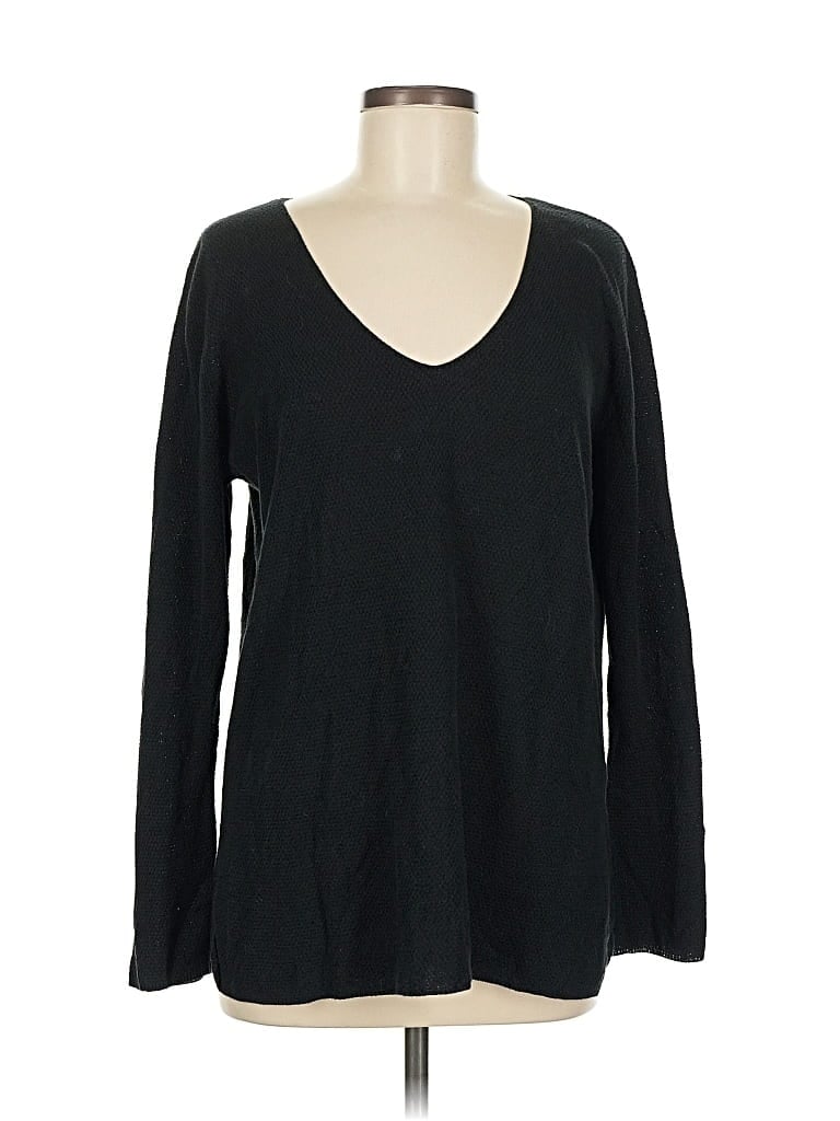Pre-owned Boston Proper Long Sleeve Top Black V Neck Tops