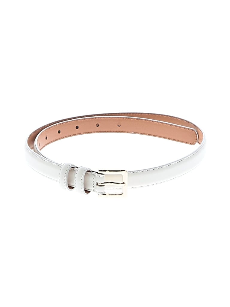 Pre-owned Ann Taylor Loft Leather Belt In White
