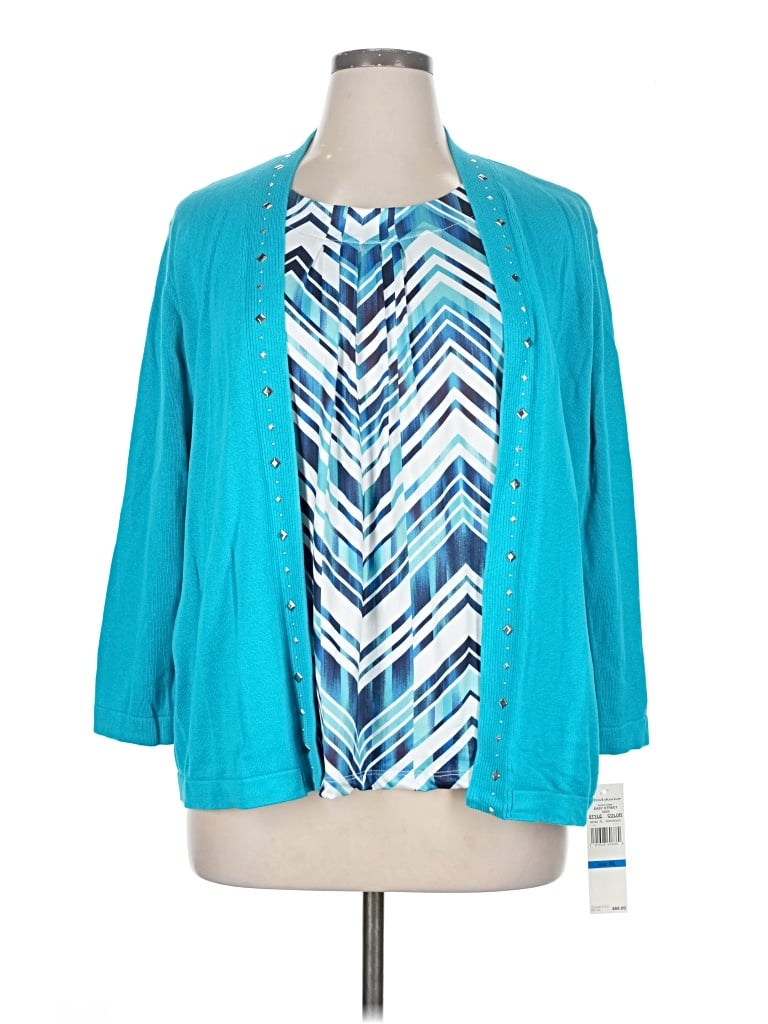 Alfred Dunner Kimono In Blue