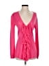 DKNYC Solid Pink Long Sleeve Blouse Size S - photo 1