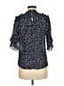 Saloni 100% Polyester Blue 3/4 Sleeve Blouse Size 6 - photo 2