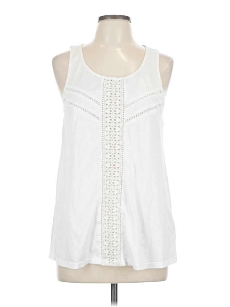 Pre-owned Caslon Tank Top White Halter Neckline Tops