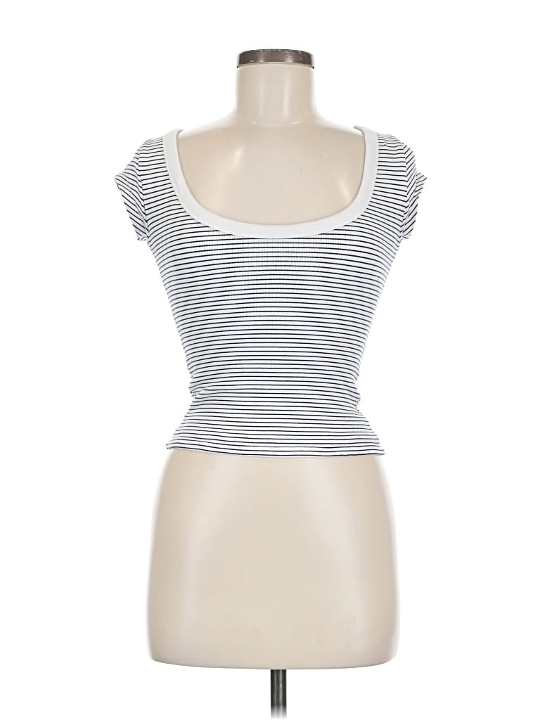 Pre-owned Zara Tank Top White Strapless Neckline Tops