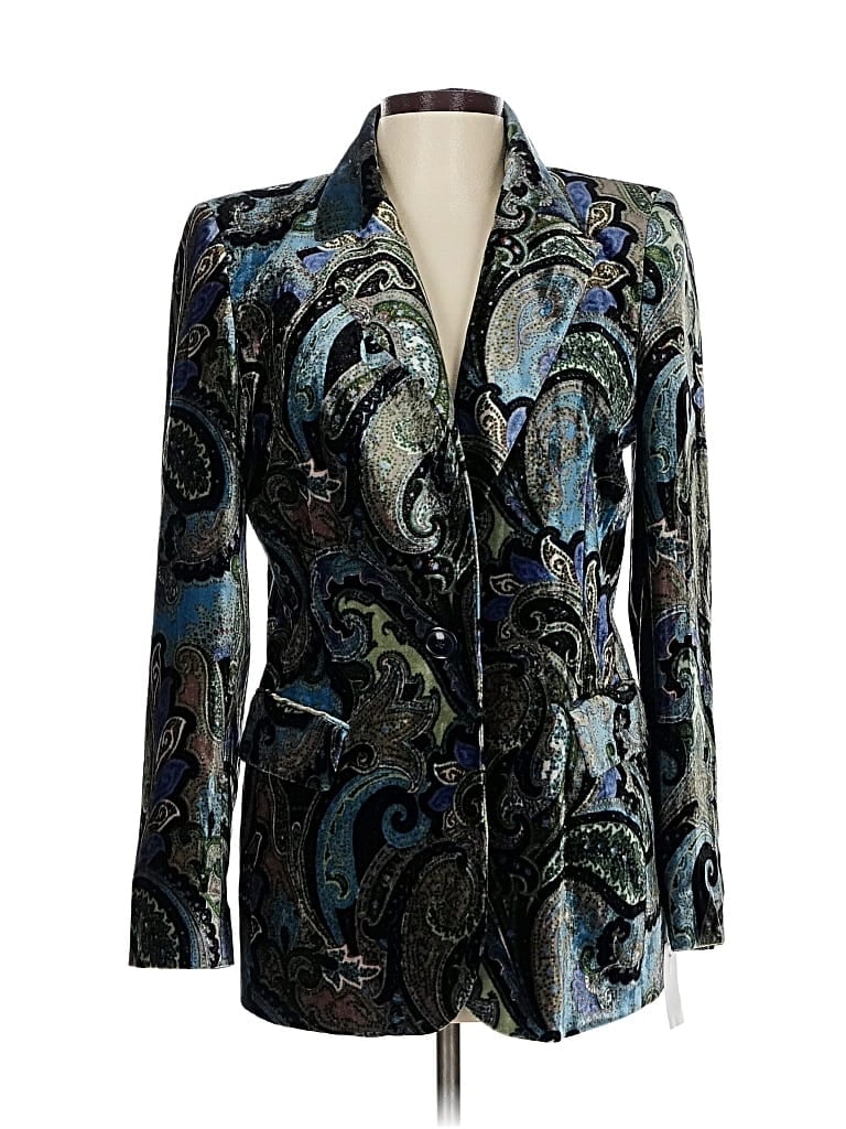 Pre-owned Dana Buchman Blazer Jacket In Green