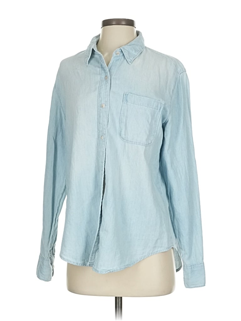 Pre-owned Universal Thread Long Sleeve Button Down Shirt In Blue