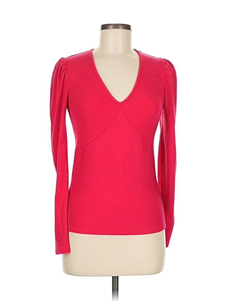 Pre-owned Marine Layer Long Sleeve Top Red V Neck Tops