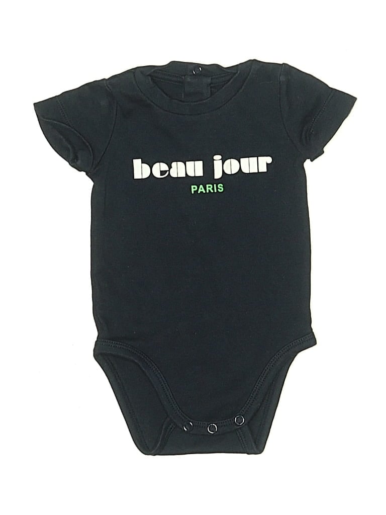 Pre-owned Jacadi Babies' Short Sleeve Onesie In Black