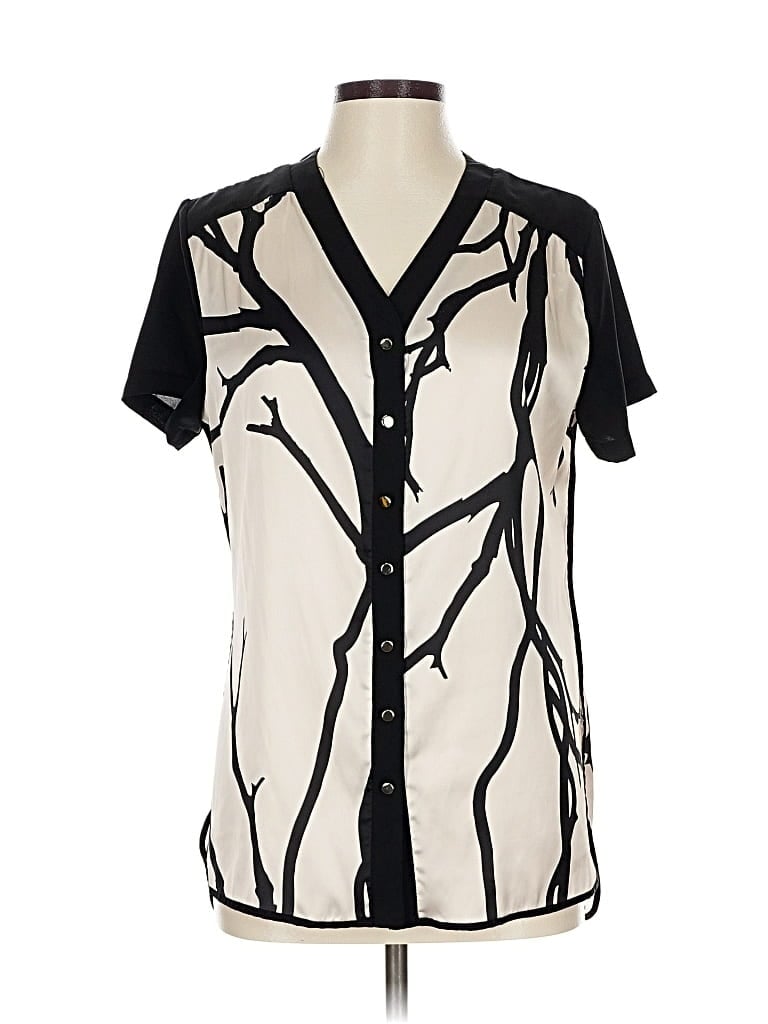 Pre-owned Assorted Brands Short Sleeve Blouse In Brown