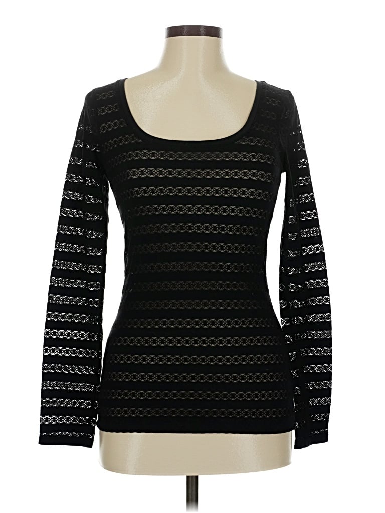 Pre-owned Express Long Sleeve Top Black Square Neckline Tops