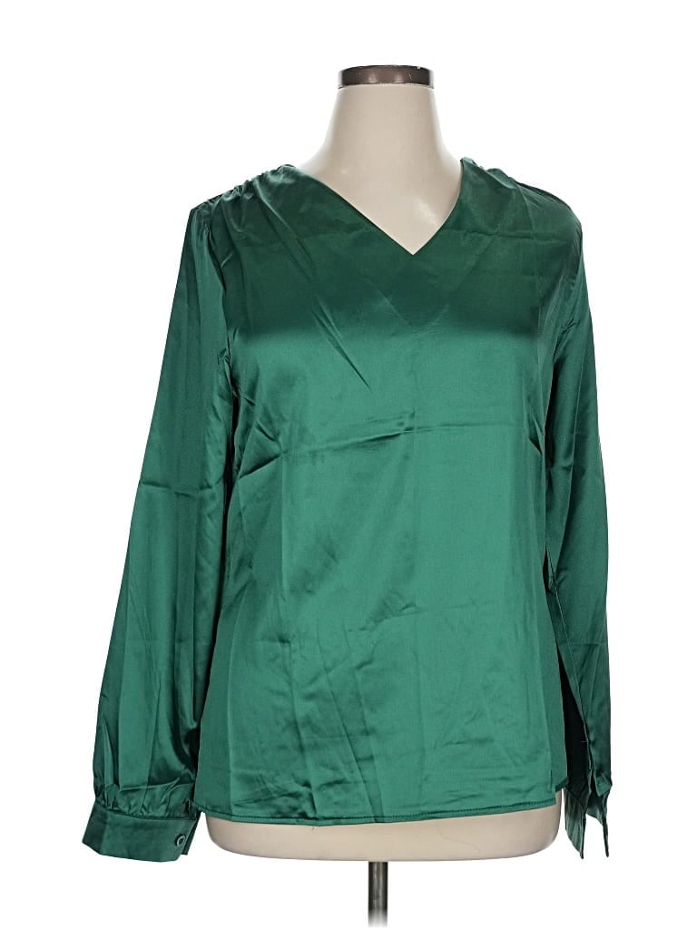 Pre-owned Unbranded Long Sleeve Blouse In Green