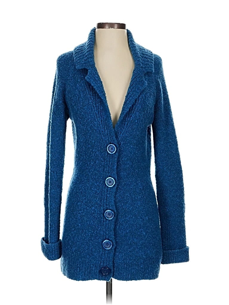 Pre-owned Moda International Cardigan Sweater In Blue