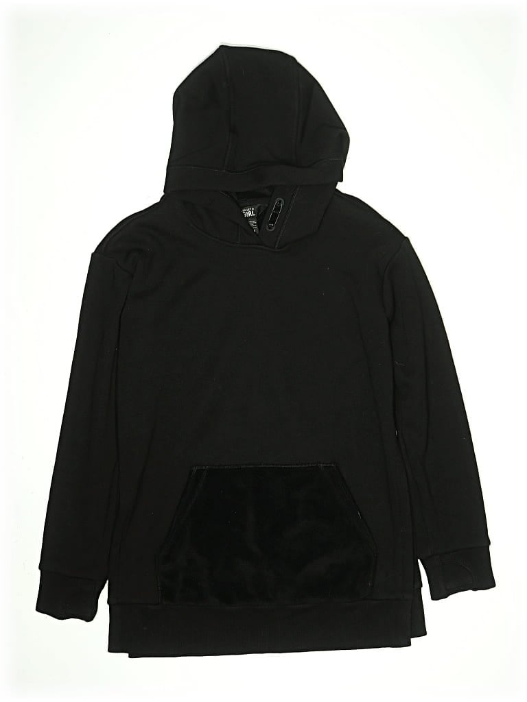 Pre-owned Athleta Girl Kids' Pullover Hoodie In Black