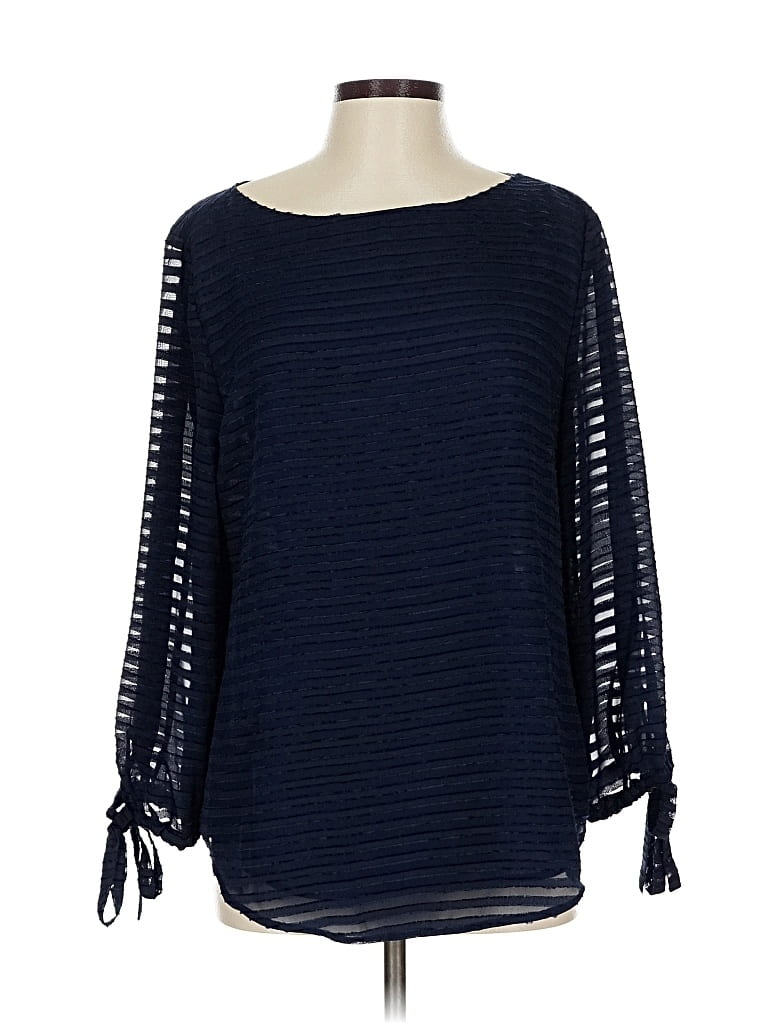 Banana Republic Long Sleeve Blouse In Blue