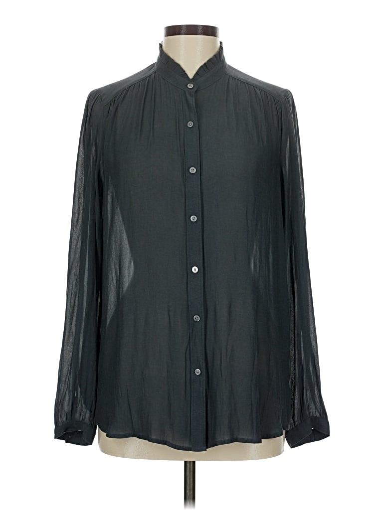 Pre-owned Ann Taylor Loft Long Sleeve Blouse In Gray