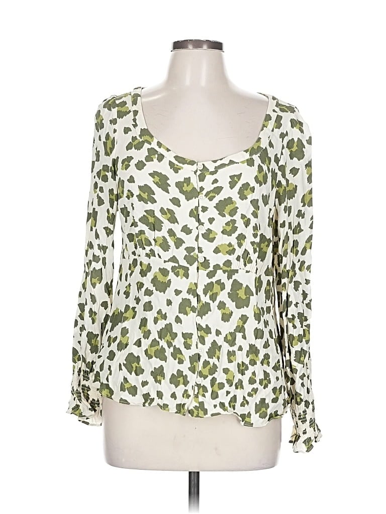 ANN TAYLOR LOFT Pre-owned Long Sleeve Blouse In White