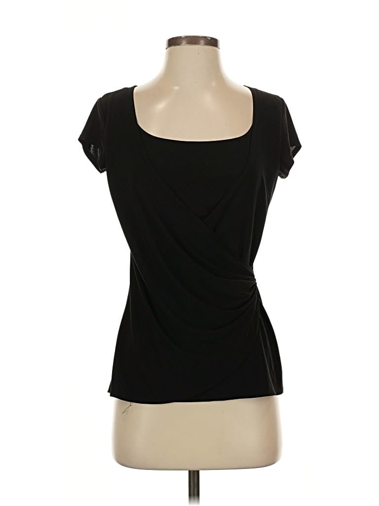 Pre-owned Jason Maxwell Short Sleeve Top Black Scoop Neck Tops