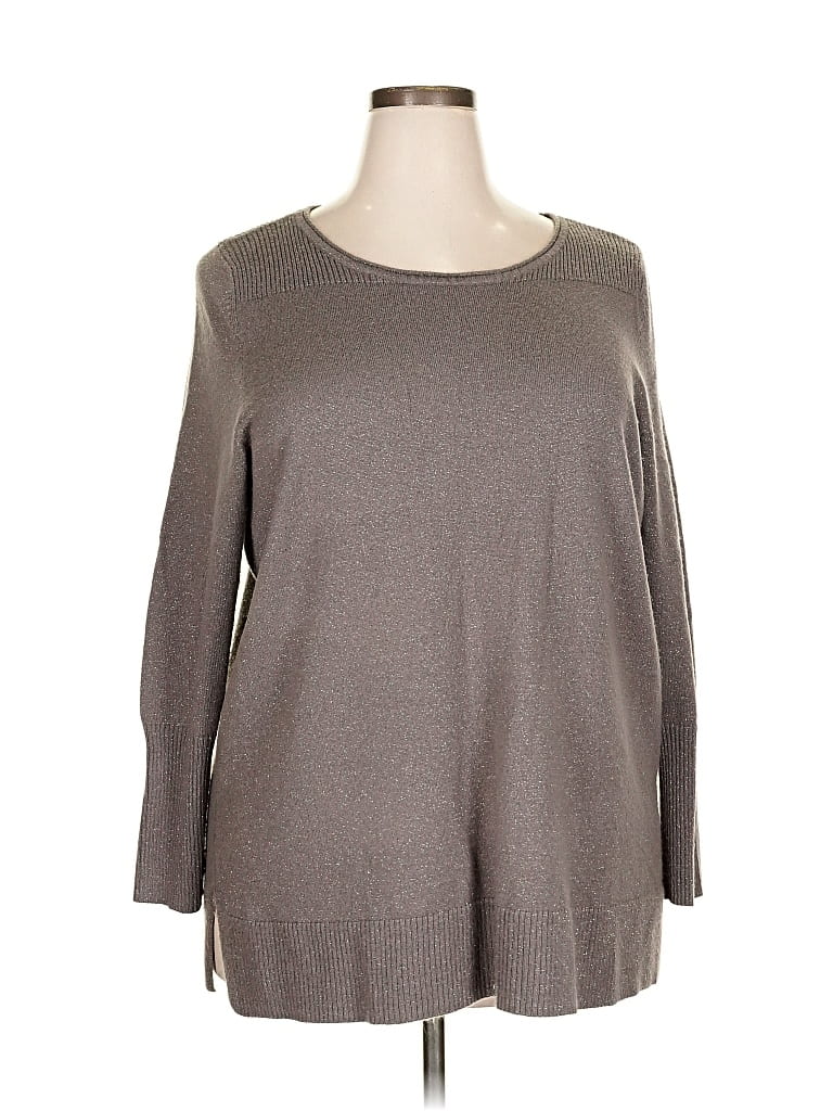 Pre-owned Apt. 9 Long Sleeve Top Gray Boatneck Tops