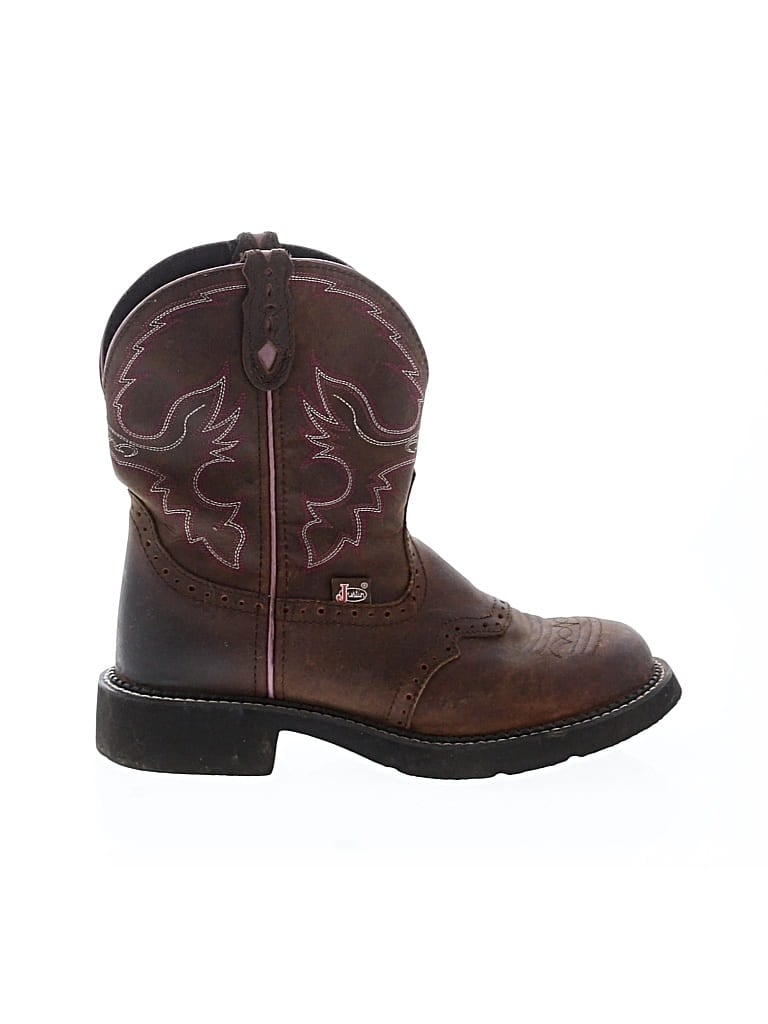 Pre-owned Justin Ankle Boots In Brown
