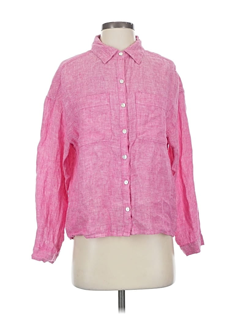 Pre-owned Rachel Zoe Tjx Long Sleeve Button Down Shirt In Pink