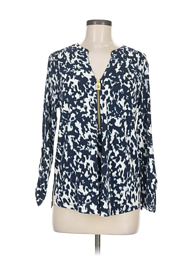 Pre-owned Michael Michael Kors Long Sleeve Blouse In Blue