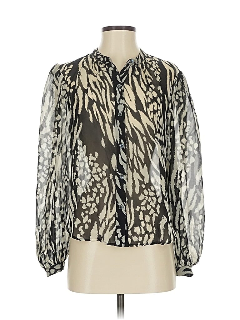 Pre-owned Veronica Beard Long Sleeve Blouse In White