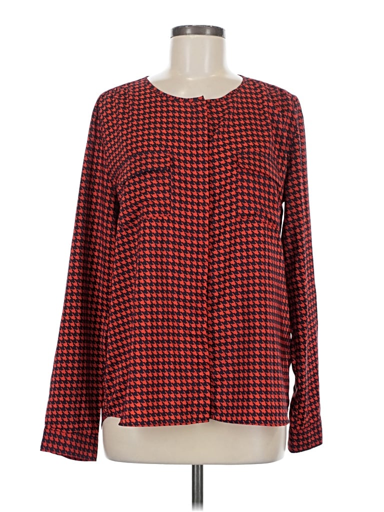 Pre-owned Gap Long Sleeve Blouse In Red