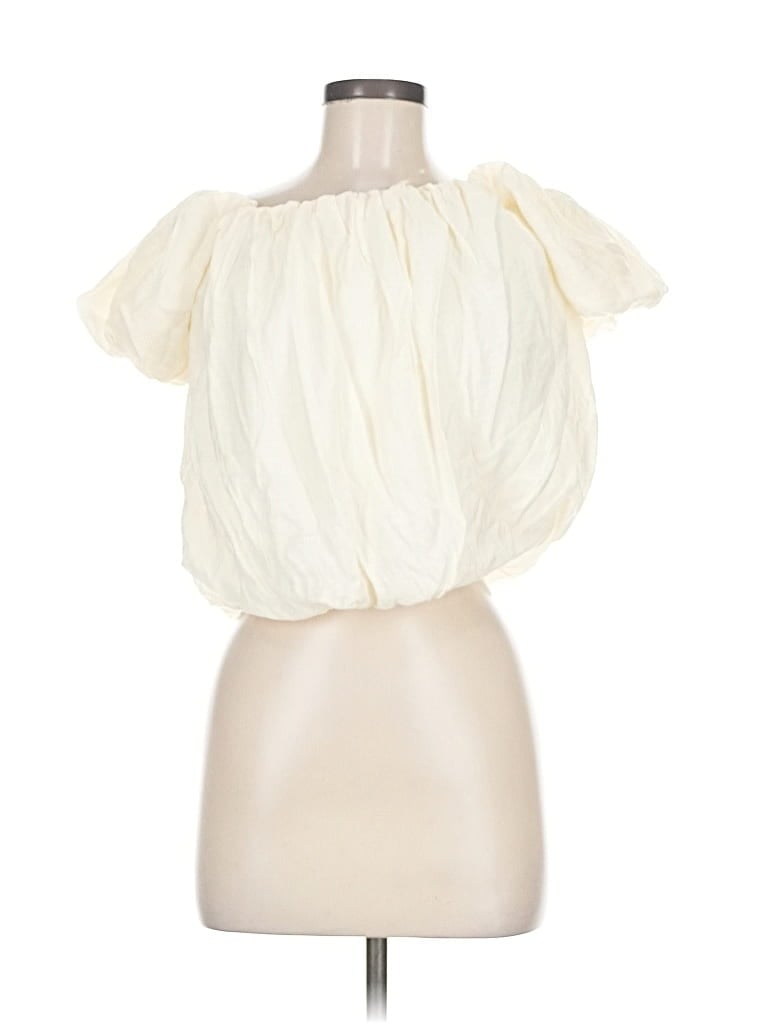 Pre-owned Dazy Short Sleeve Blouse In White
