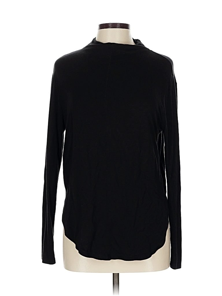 Pre-owned Lou & Grey Long Sleeve Top Black Turtleneck Tops