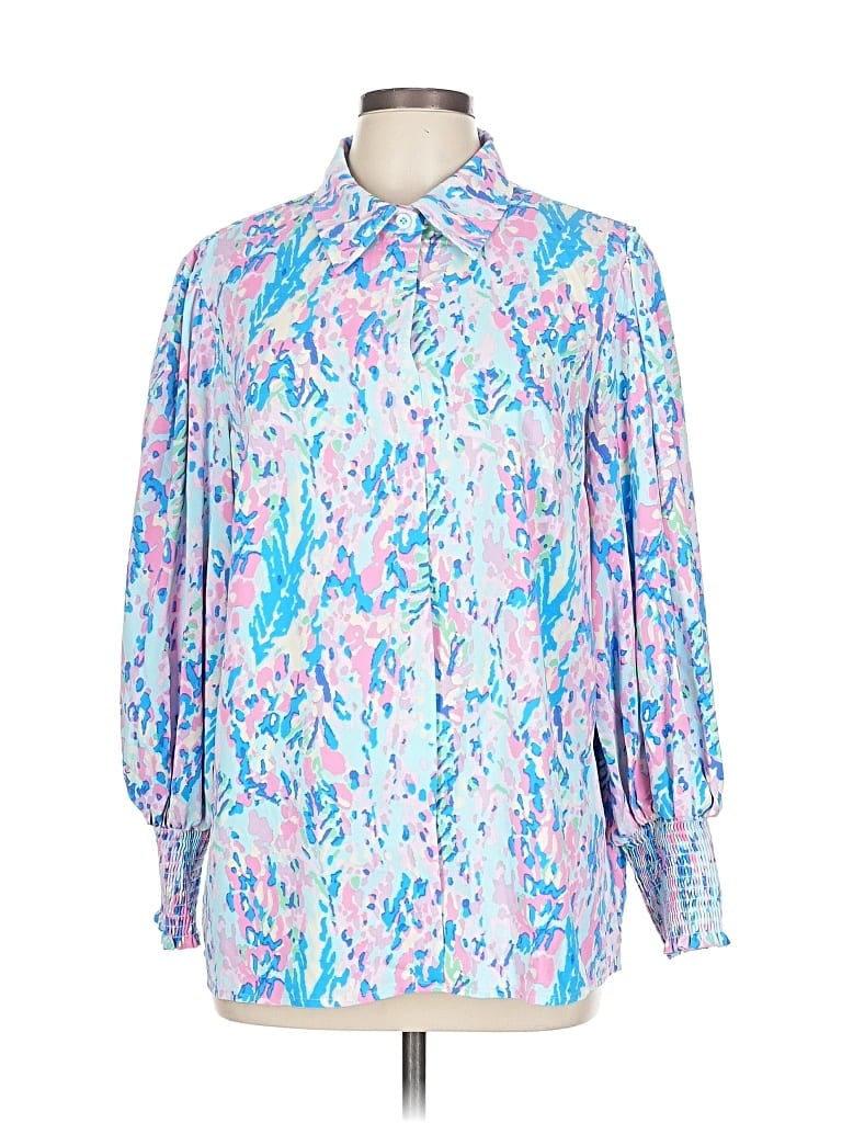 Pre-owned Lilly Pulitzer 3/4 Sleeve Blouse In Blue