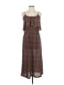 Glam 100% Polyester Chevron-herringbone Brown Casual Dress Size M - photo 1