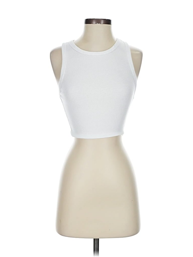 Pre-owned Zara Tank Top White Halter Neckline Tops