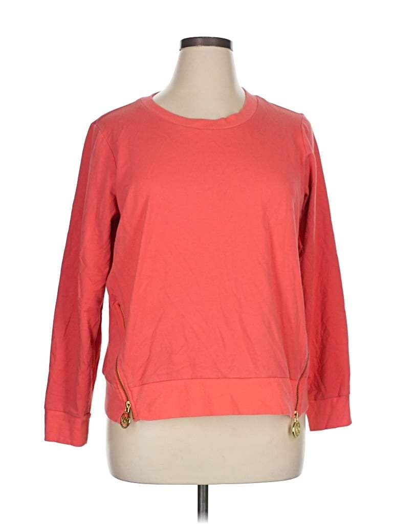 Pre-owned Michael Michael Kors Long Sleeve Top Orange Boatneck Tops