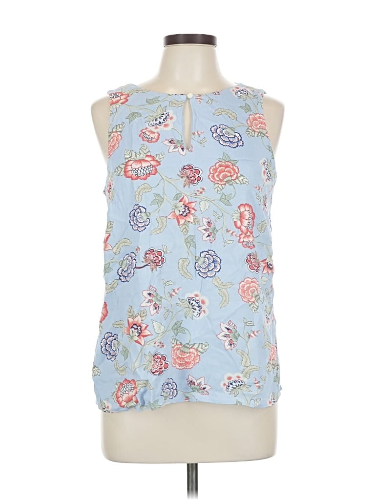 Pre-owned Ann Taylor Loft Sleeveless Blouse In Blue