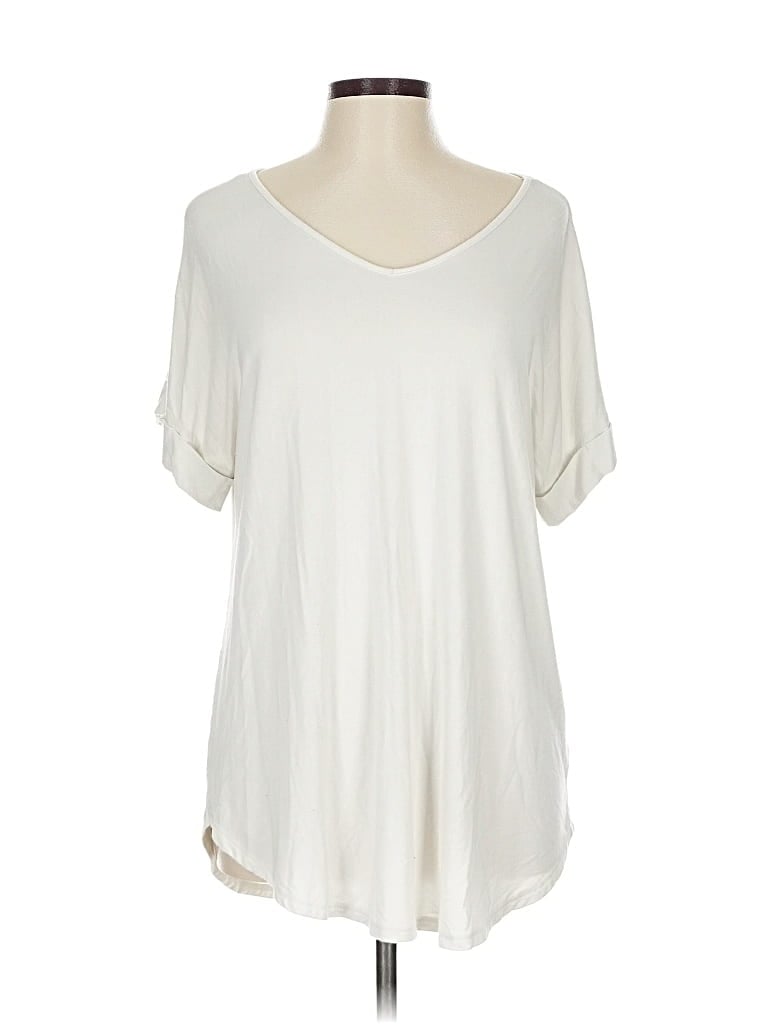 Pre-owned Zenana Short Sleeve T-shirt In White