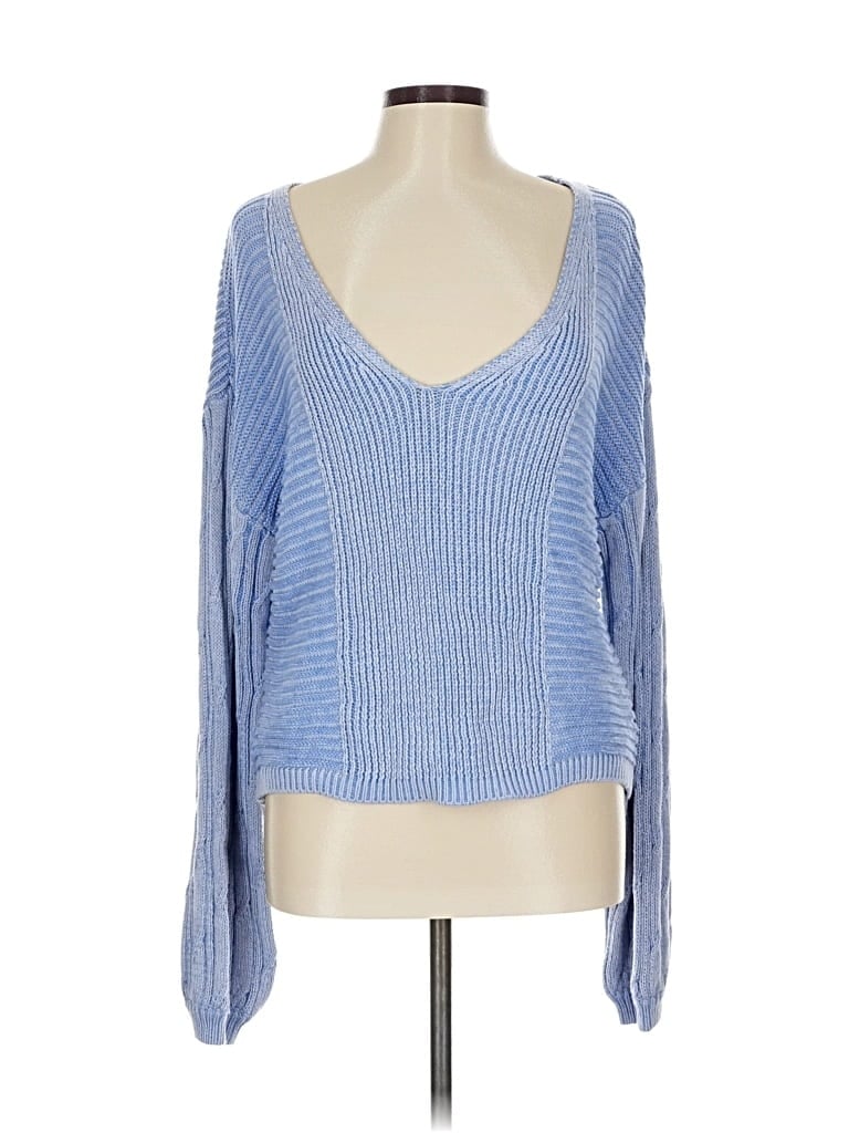 Pre-owned Free People Pullover Sweater In Blue