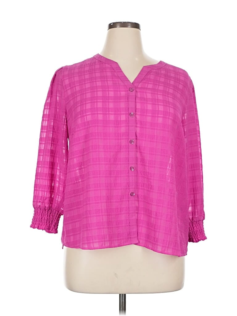 Pre-owned Cabi 3/4 Sleeve Blouse In Pink
