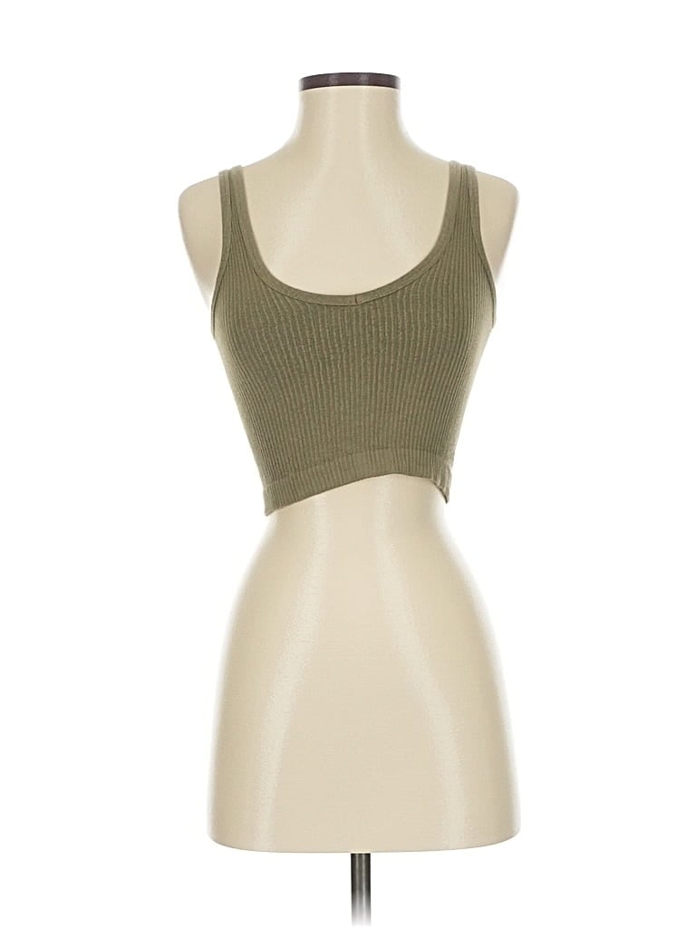 Pre-owned Out From Under Tank Top Green Strapless Neckline Tops