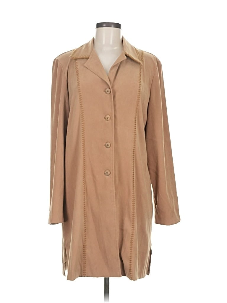Pre-owned Susan Graver Trenchcoat In Brown