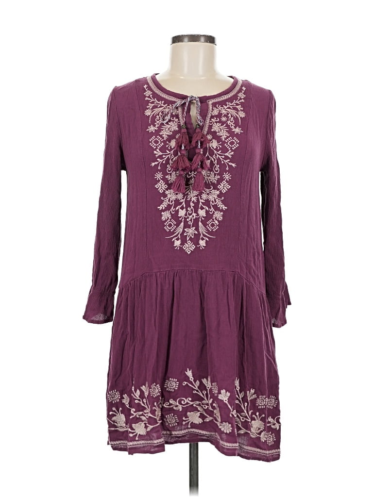 Pre-owned Knox Rose 3/4 Sleeve Top Burgundy Keyhole Neckline Tops