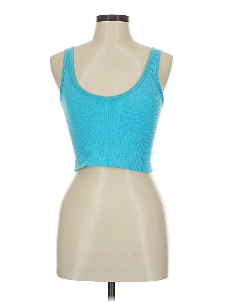 Pre-owned Out From Under Tank Top Teal Strapless Neckline Tops In Blue