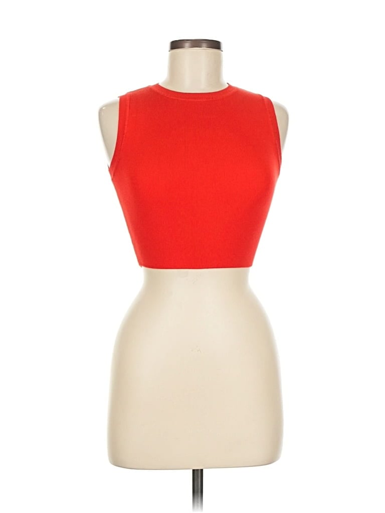 Pre-owned Zara Tank Top Red Strapless Neckline Tops
