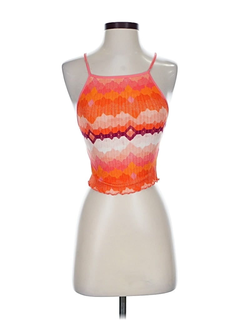 Pre-owned Urban Outfitters Tank Top Orange Halter Neckline Tops