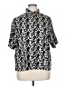 Izzy & Liv 100% Polyester Print Black Short Sleeve Blouse Size XL - photo 1